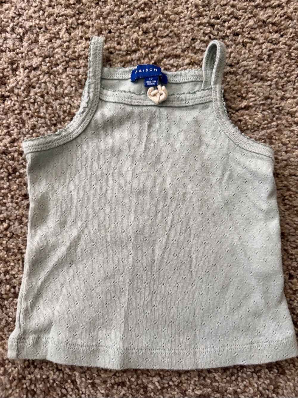 Madison Kids Light Sage Eyelet Tank Top